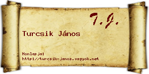 Turcsik János névjegykártya