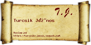 Turcsik János névjegykártya